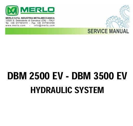 Merlo DBM 2500 EV and DBM 3500 EV Hydraulic System Service Manual [PDF] ENG