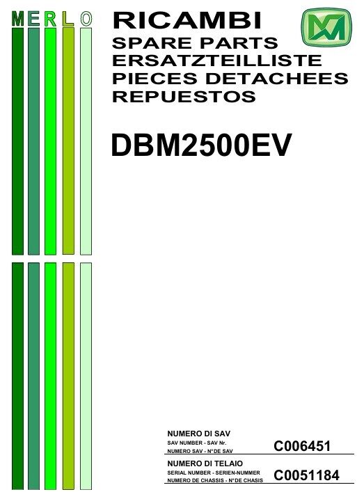 Merlo DBM2500EV parts manual [PDF]