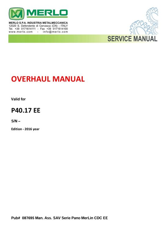 Merlo 40.17EE Service manual - English version [PDF]
