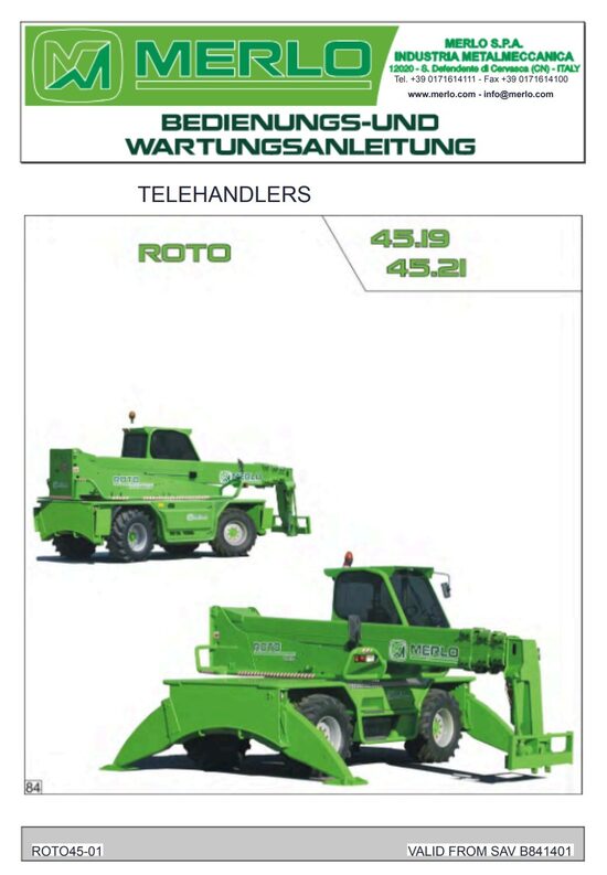 Merlo ROTO 45.19 and ROTO 45.21 user manual ENG [PDF]