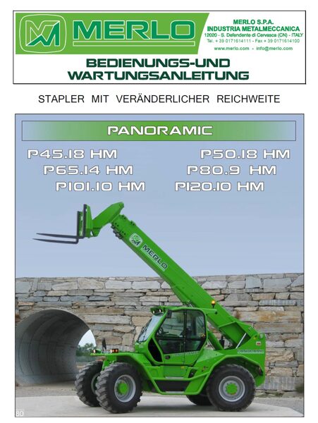 User Manual- Merlo Panoramic P45.18 HM, P50.18 HM, P65.14 HM, P80.9 HM, P101.10 HM, P120.10 HM- DE [PDF]
