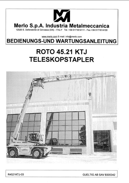 Merlo ROTO KSC (R45.19 – R45.21) Service Manual, Mechanic Manual, Hydraulic & Electrical Diagram DE [PDF]