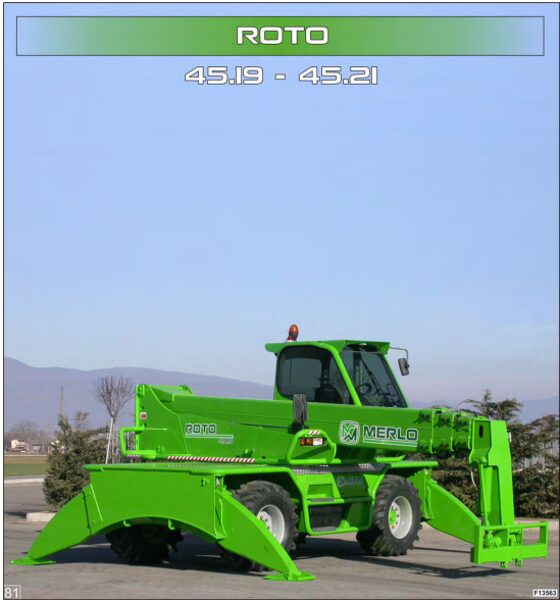 Merlo ROTO SM 600°(R45.19 – R45.21) Service Manual, Mechanic Manual, Hydraulic & Electrical Diagram DE [PDF]