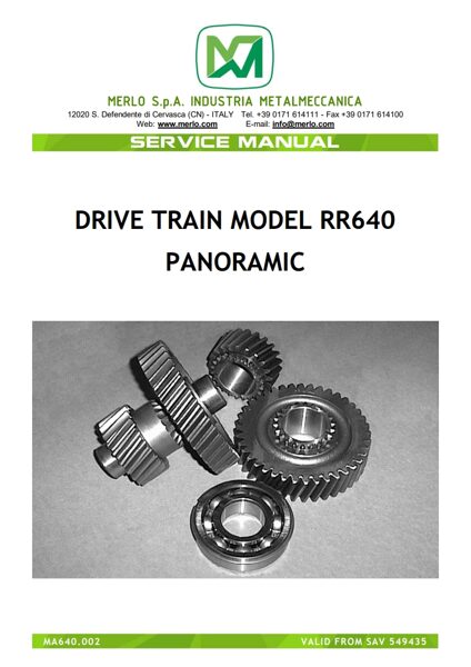 Merlo DRIVE TRAIN MODEL RR640  PANORAMIC ENG [PDF]