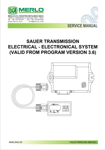 Merlo SAUER TRANSMISSION ELECTRICAL