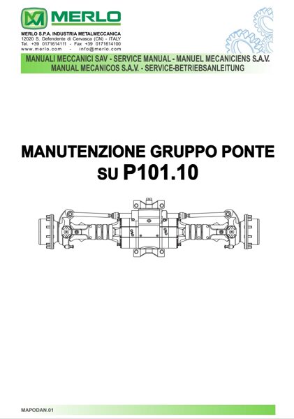 Merlo service manual for axle P101.10 ENG [PDF]