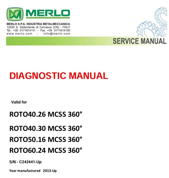 Merlo ROTO40.26 MCSS 360° ROTO40.30 MCSS 360° ROTO50.16 MCSS 360° ROTO60.24 MCSS 360° C242441-Up - DIAGNOSTIC MANUAL - English version [PDF]