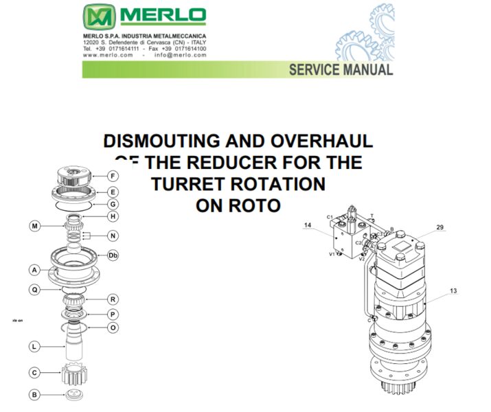 Merlo Roto Turret Rotation Dismounting Service Manual ENG [PDF]